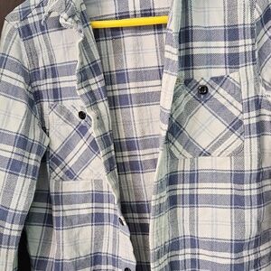 Ralph Lauren Woman's Blue and White Plaid Button-Up Shirt